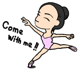 the Nonbiri ballerina English sticker #2911000