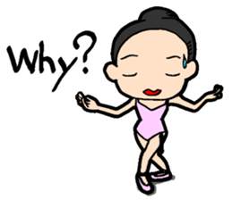 the Nonbiri ballerina English sticker #2911002