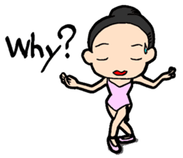 the Nonbiri ballerina English sticker #2911002