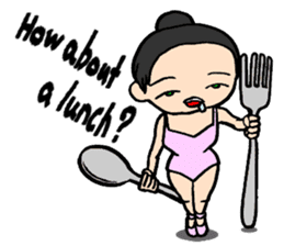 the Nonbiri ballerina English sticker #2911006