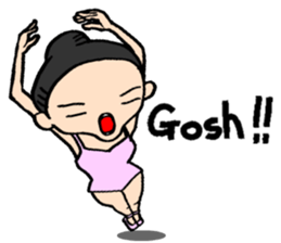 the Nonbiri ballerina English sticker #2911010