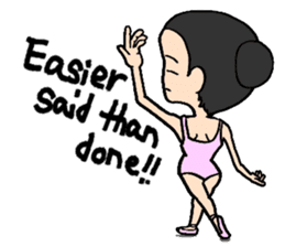 the Nonbiri ballerina English sticker #2911020