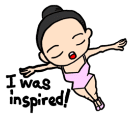 the Nonbiri ballerina English sticker #2911024