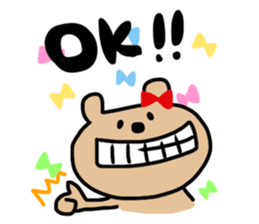 red ribbon bear sticker #2913614
