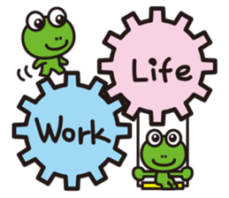 work-life-balance(kaeru-life in Japan) sticker #2914664