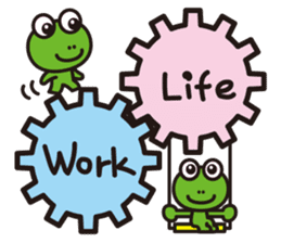work-life-balance(kaeru-life in Japan) sticker #2914664