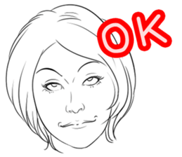 Funny face sticker(Female) vol.2 sticker #2916347