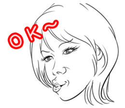 Funny face sticker(Female) vol.2 sticker #2916348