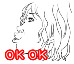 Funny face sticker(Female) vol.2 sticker #2916349