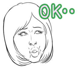 Funny face sticker(Female) vol.2 sticker #2916352