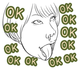 Funny face sticker(Female) vol.2 sticker #2916356