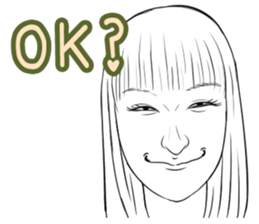 Funny face sticker(Female) vol.2 sticker #2916358