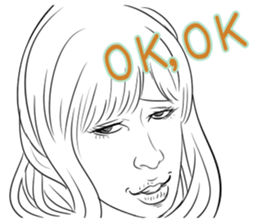 Funny face sticker(Female) vol.2 sticker #2916359