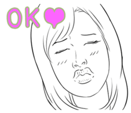 Funny face sticker(Female) vol.2 sticker #2916363