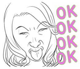 Funny face sticker(Female) vol.2 sticker #2916364