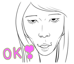 Funny face sticker(Female) vol.2 sticker #2916365