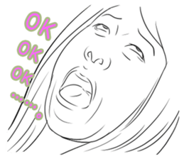 Funny face sticker(Female) vol.2 sticker #2916366