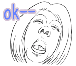 Funny face sticker(Female) vol.2 sticker #2916368