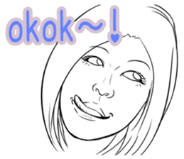 Funny face sticker(Female) vol.2 sticker #2916369