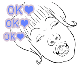 Funny face sticker(Female) vol.2 sticker #2916370