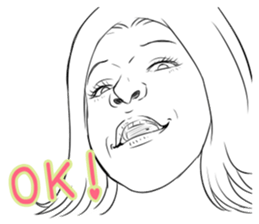 Funny face sticker(Female) vol.2 sticker #2916371