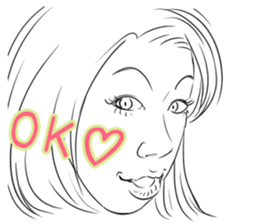 Funny face sticker(Female) vol.2 sticker #2916372