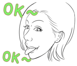 Funny face sticker(Female) vol.2 sticker #2916375