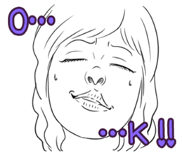 Funny face sticker(Female) vol.2 sticker #2916381