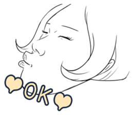 Funny face sticker(Female) vol.2 sticker #2916383