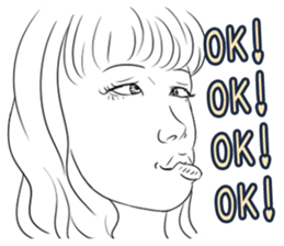 Funny face sticker(Female) vol.2 sticker #2916384