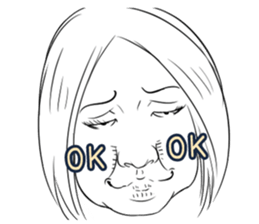 Funny face sticker(Female) vol.2 sticker #2916386