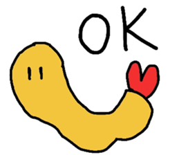 Delicate expression of a fried shrimp sticker #2919667