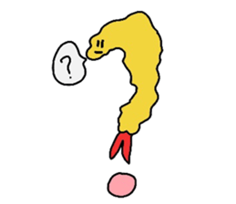 Delicate expression of a fried shrimp sticker #2919669