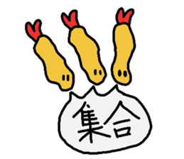 Delicate expression of a fried shrimp sticker #2919670