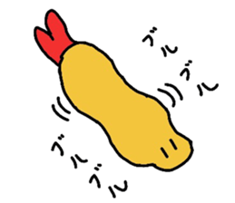 Delicate expression of a fried shrimp sticker #2919676