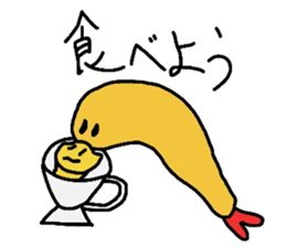 Delicate expression of a fried shrimp sticker #2919681