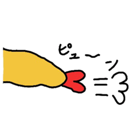 Delicate expression of a fried shrimp sticker #2919683