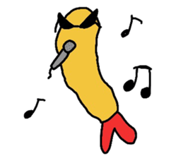 Delicate expression of a fried shrimp sticker #2919689