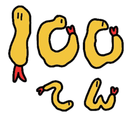 Delicate expression of a fried shrimp sticker #2919697