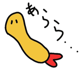 Delicate expression of a fried shrimp sticker #2919698