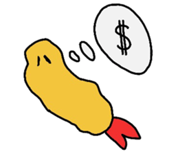 Delicate expression of a fried shrimp sticker #2919701