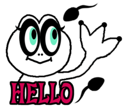 White frog and tadpoles sticker #2920147