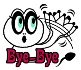 White frog and tadpoles sticker #2920148