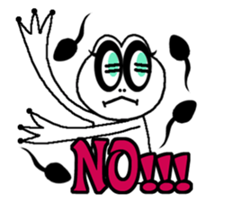 White frog and tadpoles sticker #2920150