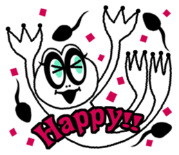 White frog and tadpoles sticker #2920152