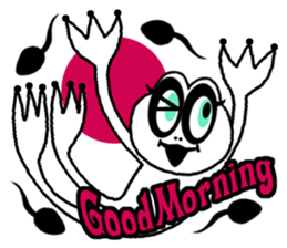 White frog and tadpoles sticker #2920153