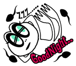 White frog and tadpoles sticker #2920154