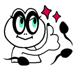 White frog and tadpoles sticker #2920155