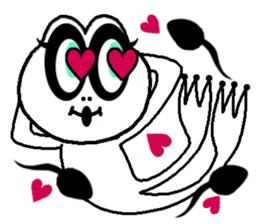 White frog and tadpoles sticker #2920156