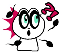 White frog and tadpoles sticker #2920159